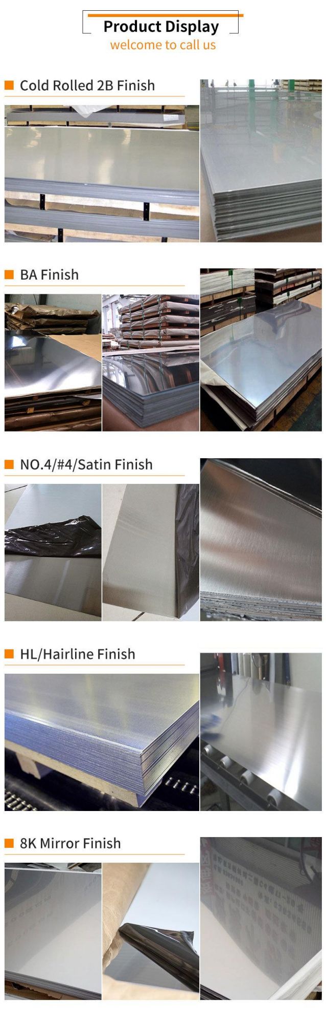 Chinese Steel AISI ASTM Ss SUS 201 304 321 316L 430 Stainless Steel Sheet/Stainless Steel Plate Building Material Metal Sheet Roofing Sheet