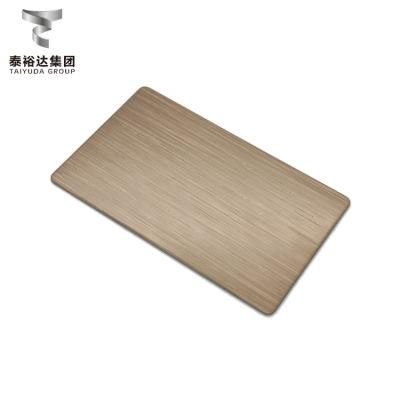 Hot Sell 1.0mm Brown Titanium Satin Finished 1219X3048mm Austenitic Stainless Steel Plate