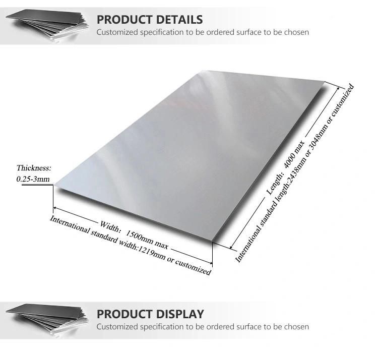 Cold Rolled Ss Plate 201 304 316L 310S 304L 316 316ti 2205 2507 904 904L 430 Stainless Steel Sheet