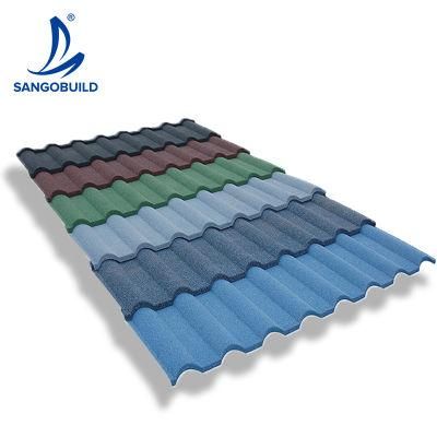 Nigerian Hot Sale Roofing Materials Profitable Construction Products 0.50mm Bond Colorful Stone Coated Roman Roof Sheet Black Red