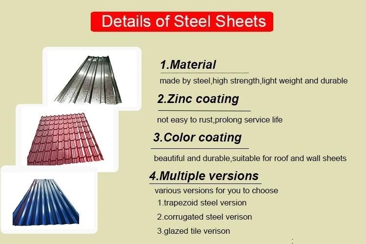 Chinese Factory Cold Rolled Steel Plate Sheet Color Coated Corrugated Steel Roofing Sheet Galvanized Steel Sheet