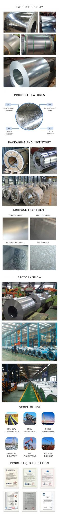 G60 G90 Z20-Z180 ASTM Manufacturing Stock Hot Galvanized Dx51d SPCC SGCC Galvanized Gi Zinc Coated Iron Steel Coil