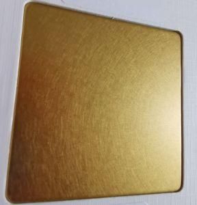 Gold Color Stainless Steel Sheet Beadblating Matt Made by Horizontal PVD Machine