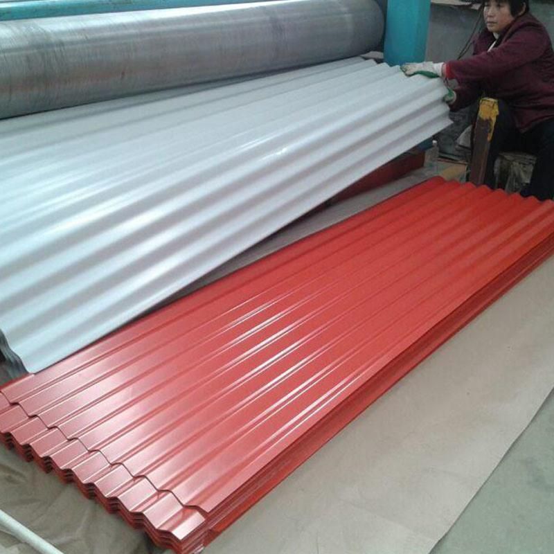 Factory Galvanized Corrugated Sheet Rows of Tiles on a Roof Board