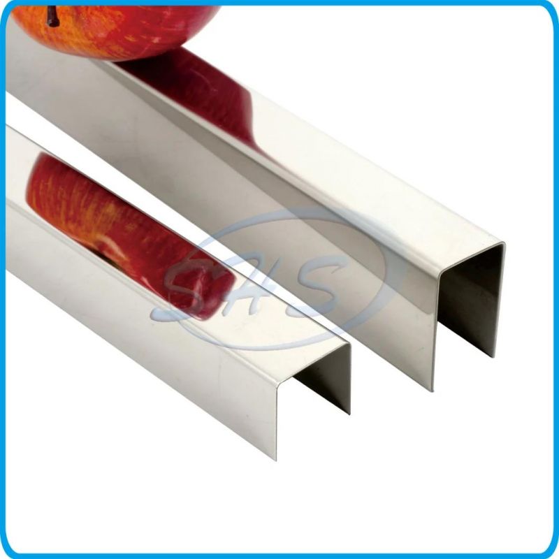 AISI304 Stainless Steel U-Shaped Groove Edge, Door Edging Strip, Backdrop Rose Moldings