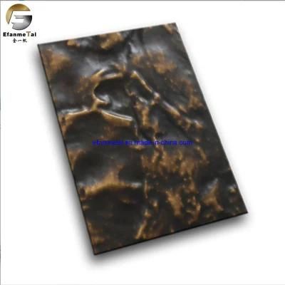 Ef348 Original Factory Good Price Ceiling Panel Copper Antique Bronze Colorful Embossing Stainless Steel Decorative Sheets