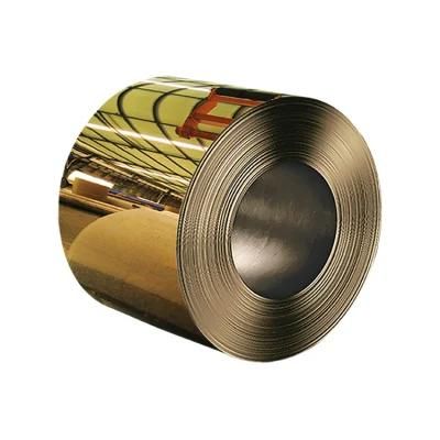 Manufacturer SUS Ss 0.5mm 202 304 409 430 321 316L Stainless Steel Hot/Cold Rolled Golden Mirror Sheet Coil