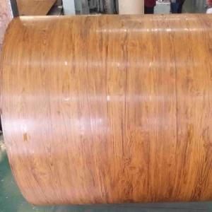 Wood Grain Color Prepainted Aluzinc Steel Coil with Protected Film