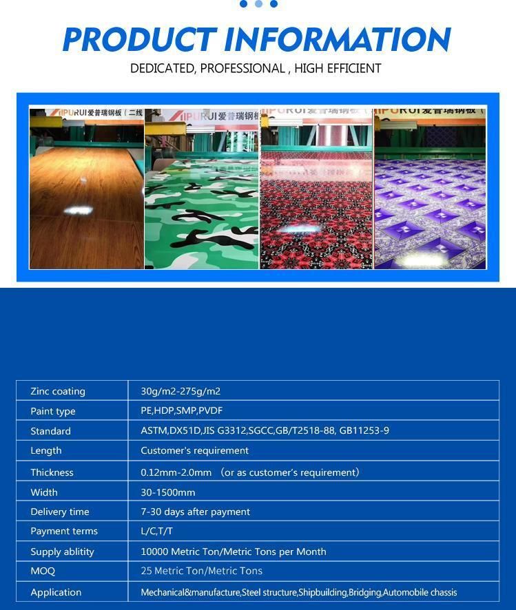 Factory Wholesale Pattern Designed Brick/Flower/Wooden Design PPGI Steel Coil