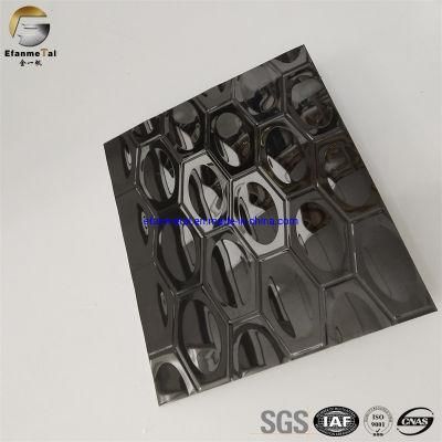 Ef264 Original Factory Hotel Ceiling Cladding Panels 1.0mm 304 Black Mirror Egg Shape Embossing Stainless Steel Sheets