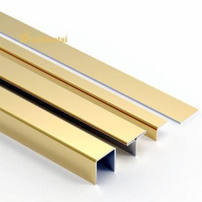 PVD Golden 8K Mirror Polish Surface Design Decorative Profile Stainless Steel Matal Tile Trim for Building Material