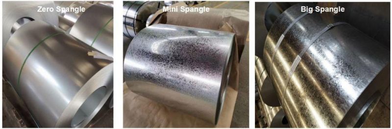 Zinc Coazted Galvanzied Z30 Z60 14 Gauge Dx51d Zero Spangle Steel Coil