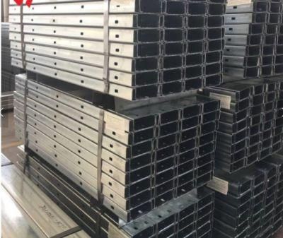 Hot Dipped Galvanized C Steel Purlin Structures Steel Section Slotted Steel C U Z Beam Channel