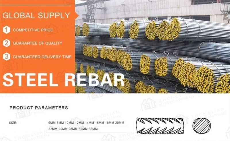 HRB400/500 Concrete Reinforced Deformed Rebars/Deformed Steel Rebar for Building Material