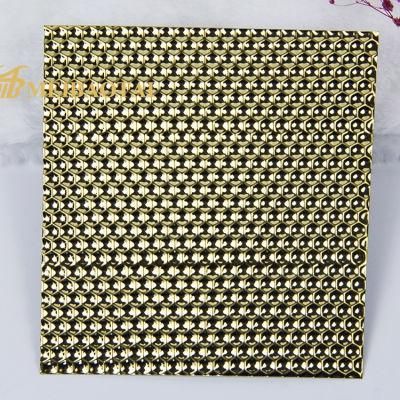 3D Wall Plate 1219X2438mm 0.65mm Stamped Pattern PVD Gold Black Hotel Wall Decorative Plate Grade 201j1 J2 Stainless Steel Plate