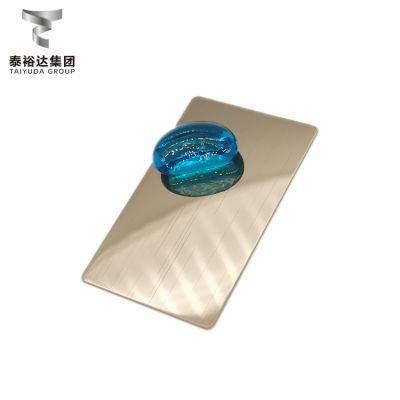 Taiyuda2 Group 800 mm Champagne Color-2b Ba Vibration Decoration 4X8 Inox Austenitic Stainless Steel Sheet