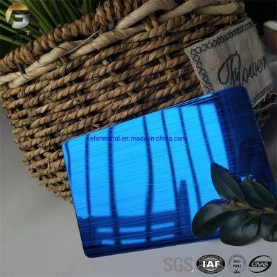 Ef138 Original Factory Hotel Lift Clading Panels 1.0mm 304 Sapphire Blue Hairline Brushed Shiny Stainless Steel Sheets