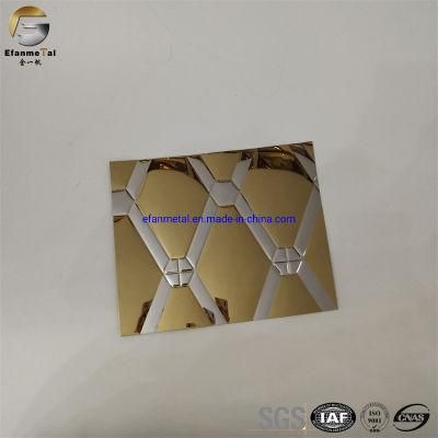 Ef242 Original Factory Hotel Decoration Clading Panels 304 316 Double Color Embossing Stainless Steel Sheets