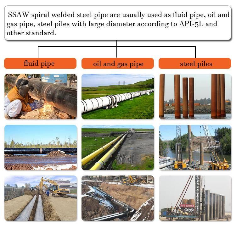 ASTM252 800mm Cylindrical Steel Spiral Pipe Pile