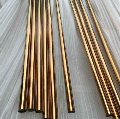 Mirror Polished AISI 304/304L/316/316L Golden/Rose Colored Stainless Steel Pipe