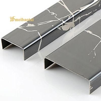 304 U Slot Customized Pattern Design Stainless Steel Metal U Tile Trim for Building Material