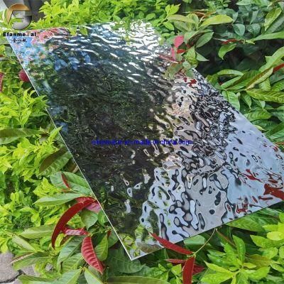 Ef163 Original Factory Wall Ceiling 304 0.7mm Silver Mirror Middle 3D Water Ripple Stainless Steel Sheets