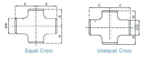 Pipe Fittings, Equal Cross, Reducing Cross. Alloy Steel, ASTM A234 Wp5, Wp9, Wp11, Wp22, Wp91