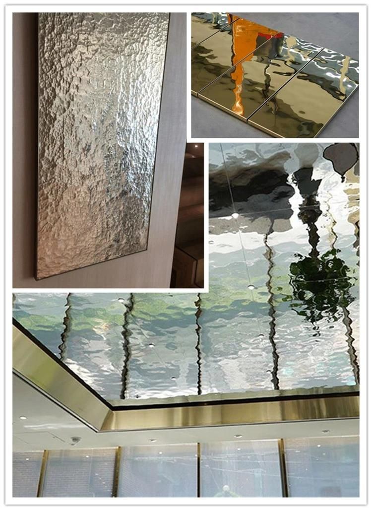 High Quality Water Ripple Stainless Steel Sheet with Golden Hammered Finish