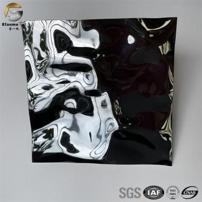 Ef185 Original Factory Villa Decoration Wall Ceiling Panels Black Mirror Big Water Ripple Stainless Steel Sheets