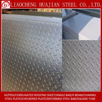 Q235B A36 Mild Checkered Steel Plate Black Steel Checkered Sheet