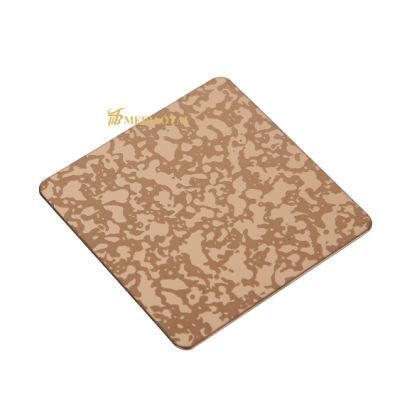 1219X2438mm 0.65mm PVD Rose Gold Etching Pattern Wall Panel Elevator Decorative Plate Grade 304 Stainless Steel Sheet