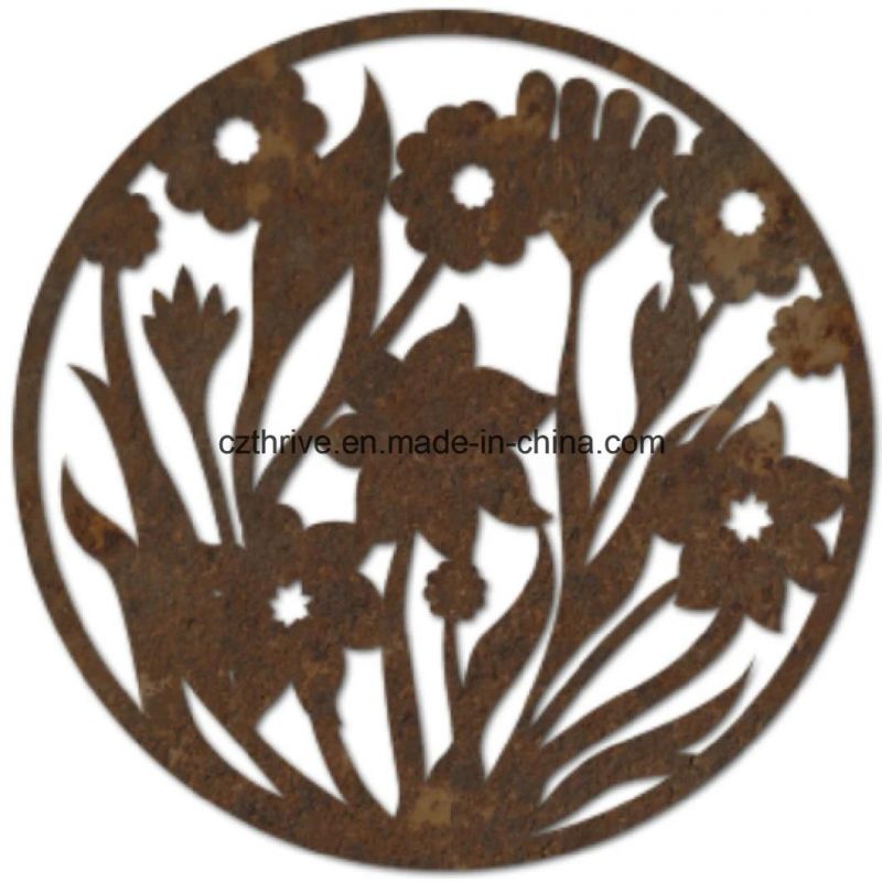 Corten Steel Panel Different Flower Design