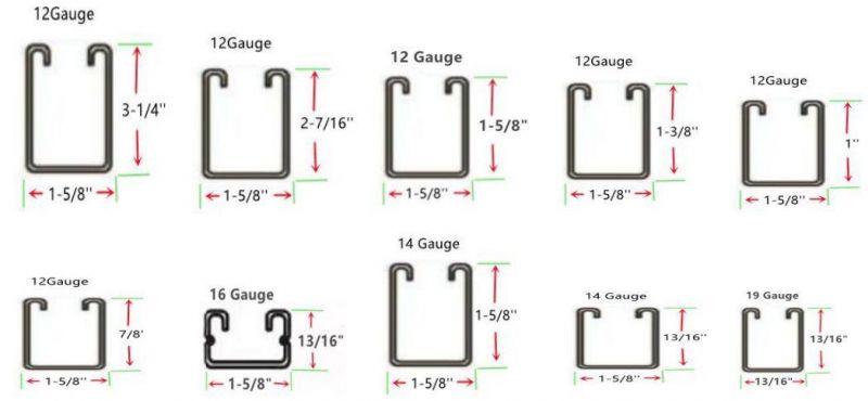 Q235B Carbon Steel Hot DIP Galvanized Slotted Strut Channel Sizes