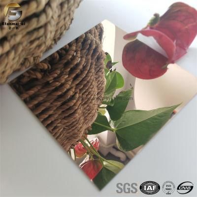 Ef035 Original Factory Sample Free 304 0.7mm 1220*2440 Rose Gold Mirror Stainless Steel Sheets for Wall Clading Panels