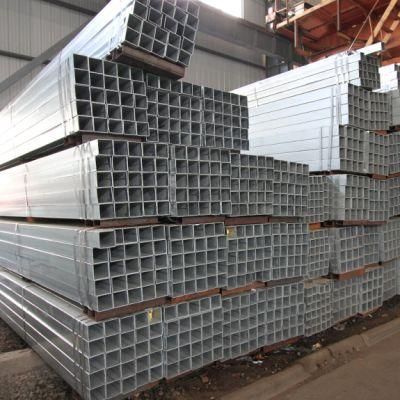 4mm 4 X 4 60X60 50X100 Inch Thickness Galvanized Hollow Section Square Metal Fence Posts Steel Tube Pipe Fencing Pipe