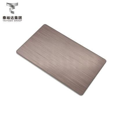 Hot Sell 0.6mm Brown Titanium Satin Finished 1219X3048mm Austenitic Stainless Steel Plate