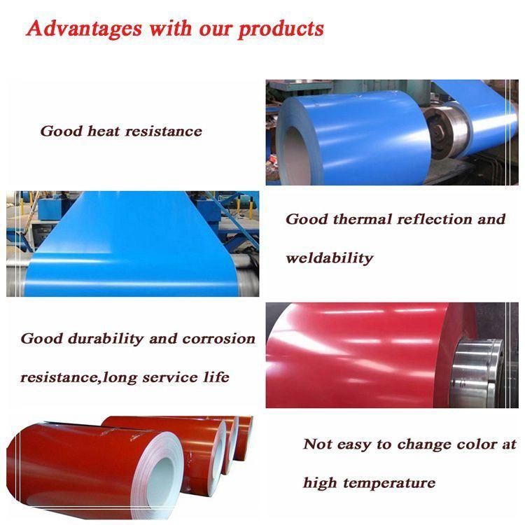 Q215/Q235 Paint Color Coated Steel Coil PPGI Prepainted Galvanized Steel Coil for Roofing