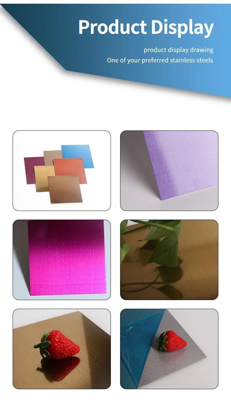 Colorful Coated Stainless Steel Sheet ASTM 301 304 321 316 309S 310S 317L Stainless Steel Plate