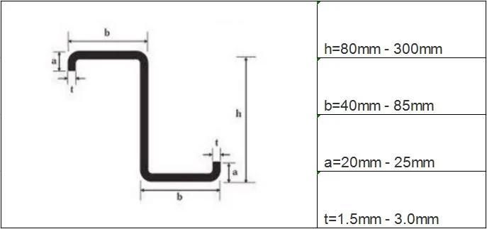 Z Steel Purlin Z Steel Beam in China with High Quality