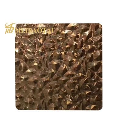 PVD Rose Gold Silver Honeycomb Stamped Wall Covering Plate Grade 304 201 0.65 Thickness 1219*2438mm Decorative Plate Stainless Steel Plate