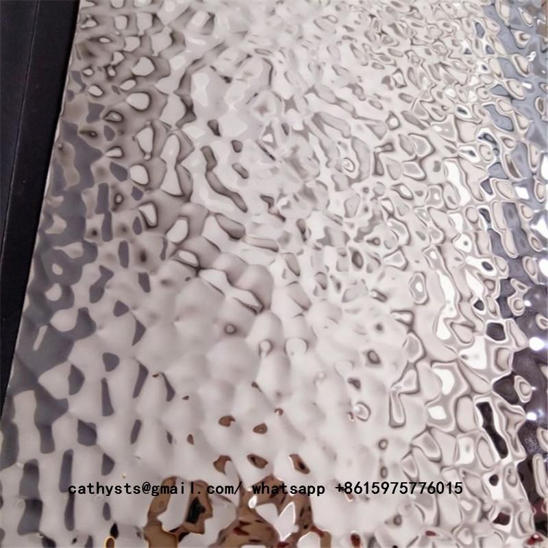 Mirror Finish Embossed Decorative Panel Water Ripple Stainless Steel Sheet