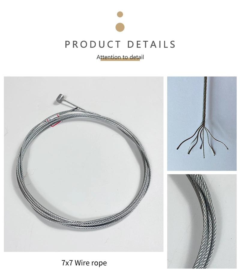 Automobile Motorcycle Control Cable Brake Cable Galvanized Steel Wire Rope 1*19 7*7 Cable with End Head