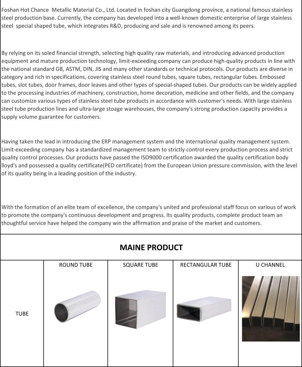 Stainless Steel Decorative Pipe (SUS201, 304, 316)