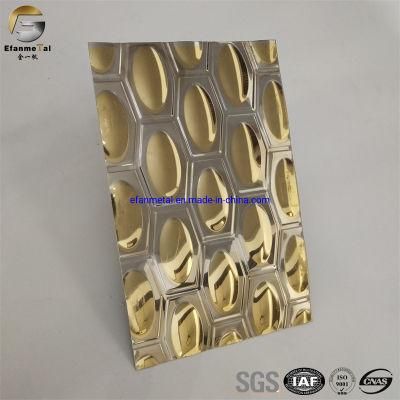 Ef256 Original Factory Villa Decoration Panels 201 Gold Mirror Egg Shape PVD Plating Stamped Stainless Steel Sheets