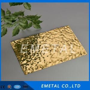 Inox 304 201 316 Cold Rolled Hammered Design Gold Color PVD Plating Decorative Stainless Steel Sheet / Plate