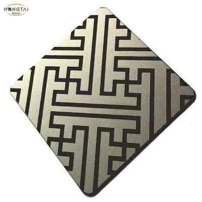 201 304 Mirror 8K Gold Black Color Stainless Steel Design Metal Sheet for Window Door Art Cladding Decoration