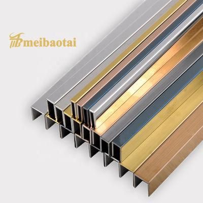 Mirror PVD Color Coating Stainless Steel U Shape Metal Tile Tirm for Decoration