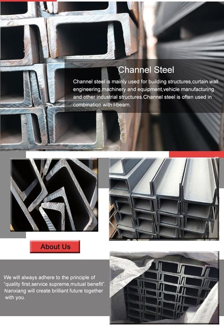 High Tensile Q235B Q345b for Construction Steel Carbon Profile Steel U Shape Channel Steel