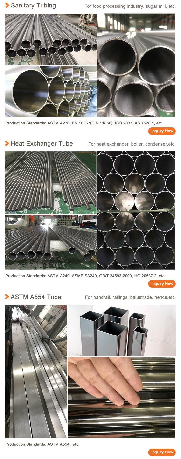 ASTM A554 Pipe High Pressure AISI 304 Square Profile Mirror Polished Welded Ss Tube Stainless Steel Rectangle Pipes