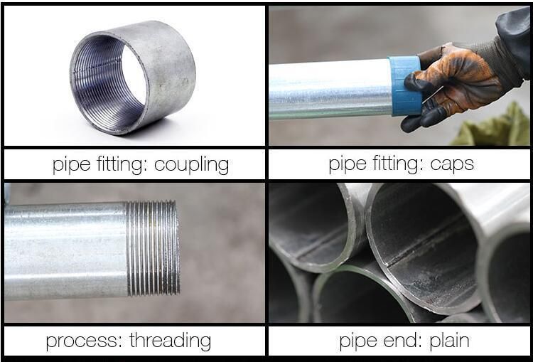 China Youfa DN15-DN200 HDG Welded Ms Steel Tube Galvanized Zinc Coating 220GSM